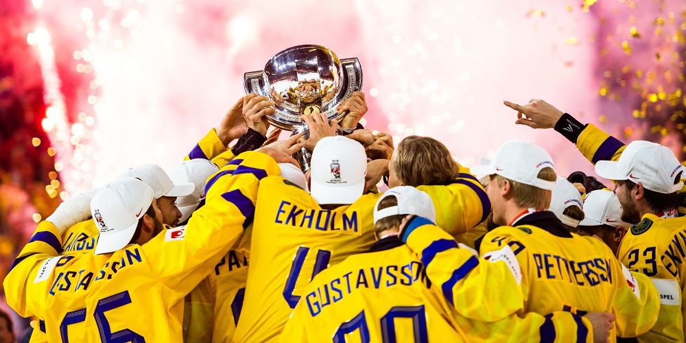 Tre Kronor firar VM gulder 2018