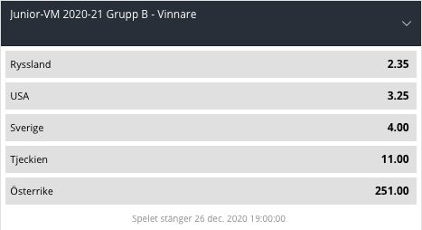 Odds JVM 2021