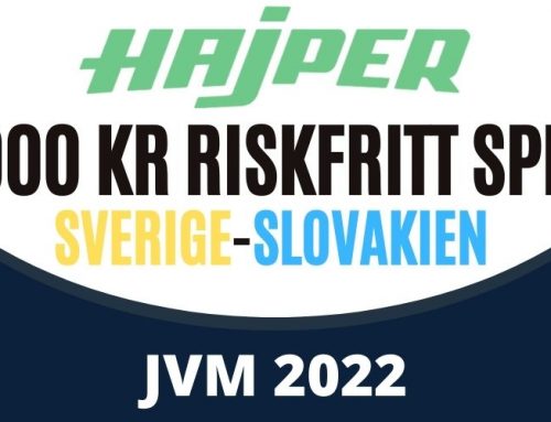 JVM: 1000 kr Riskfritt spel på Sverige-Slovakien