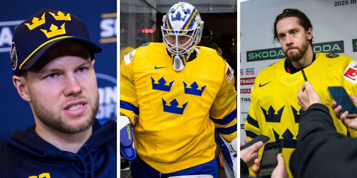 Filip Gustavsson, Jesper Wallstedt och Jacob Markström i Tre Kronor
