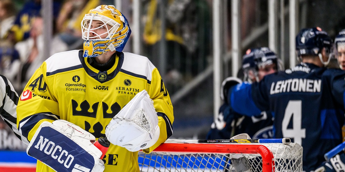 Målvakten Arvid Söderblom under Beijer-mötet med Finland